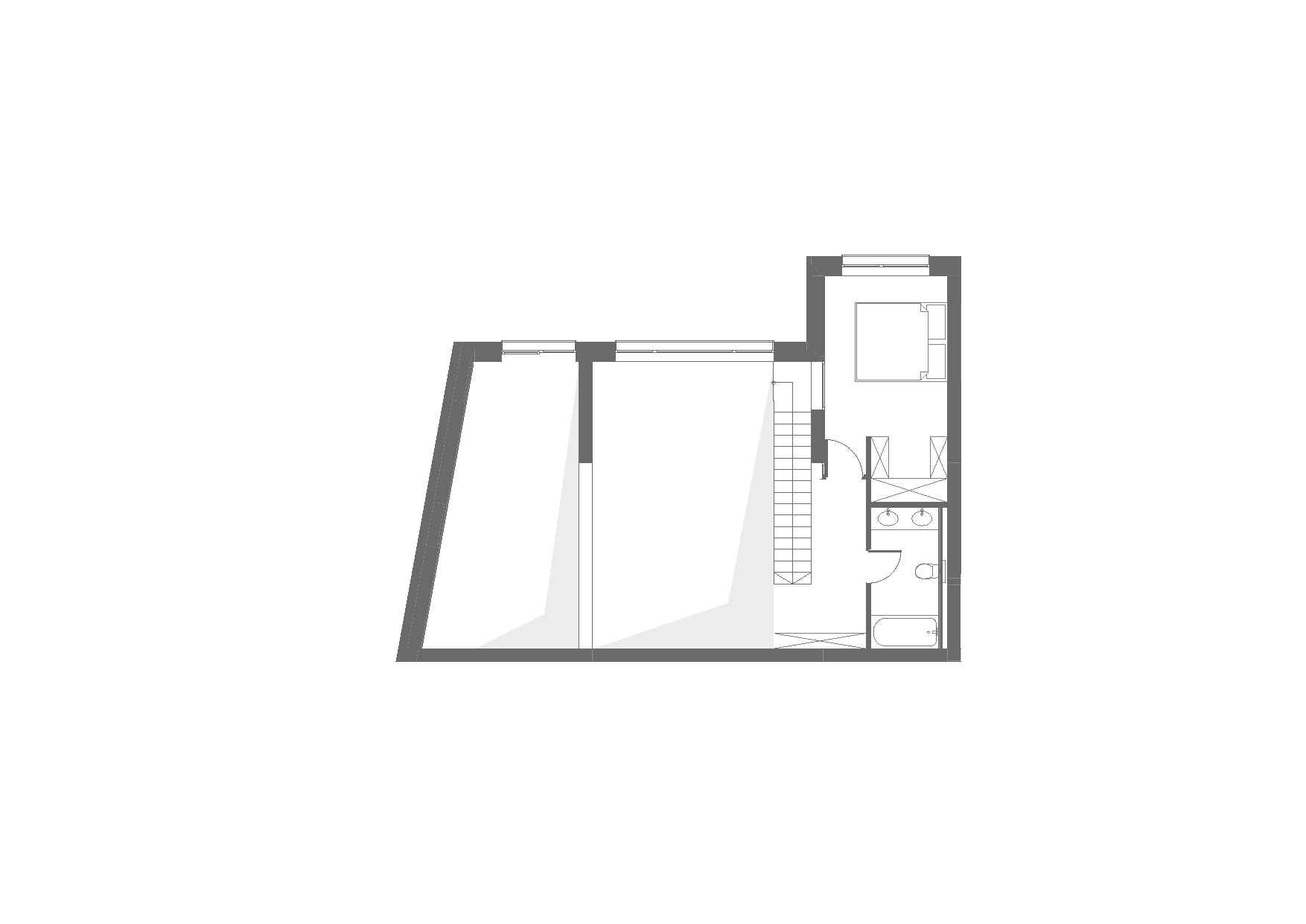 Planul apartamentului AP-01, nivelul supantă